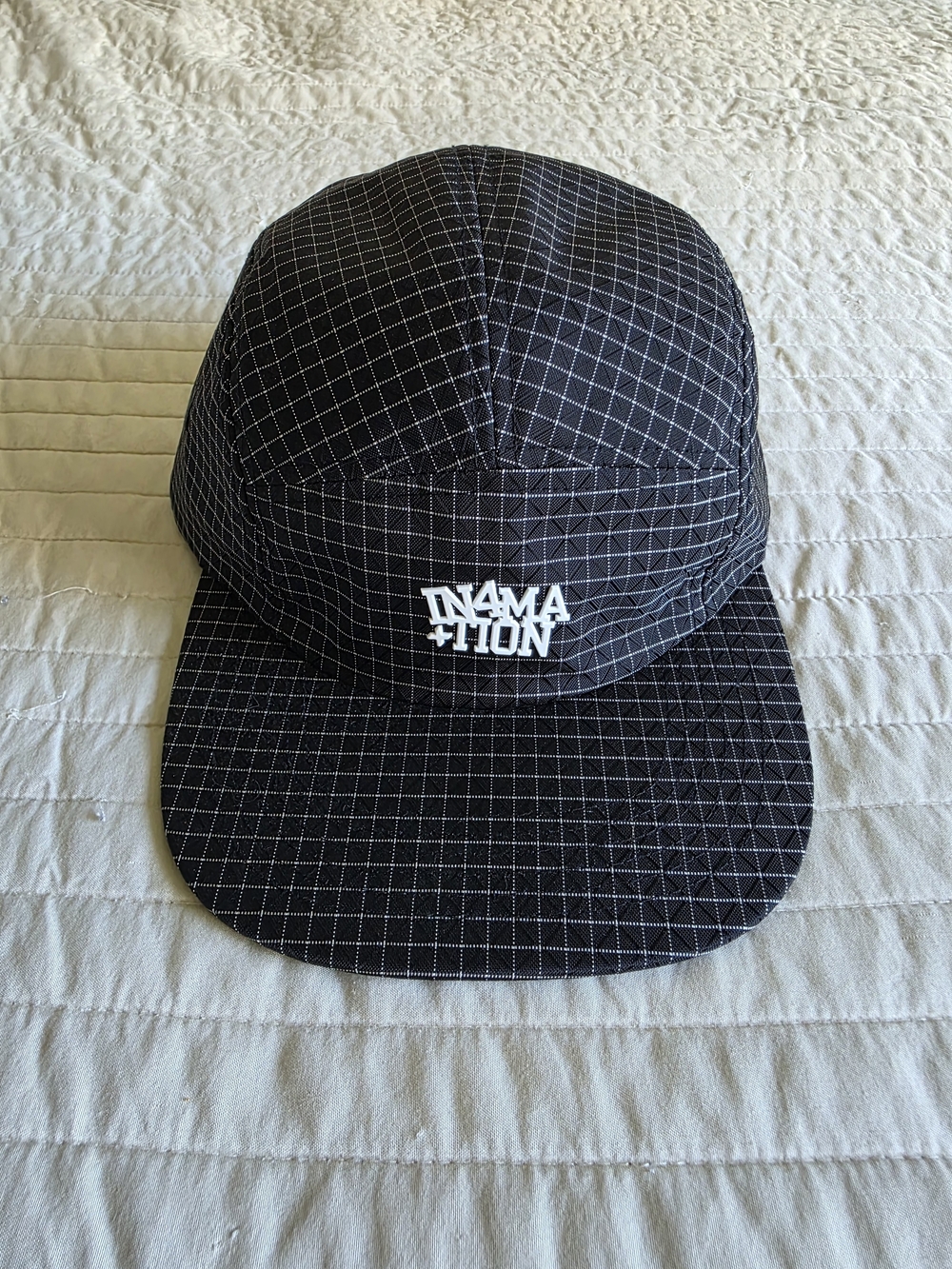 Black Grid 5-Panel Cap Stussy Palace Kith Aime Leon Dore Supreme